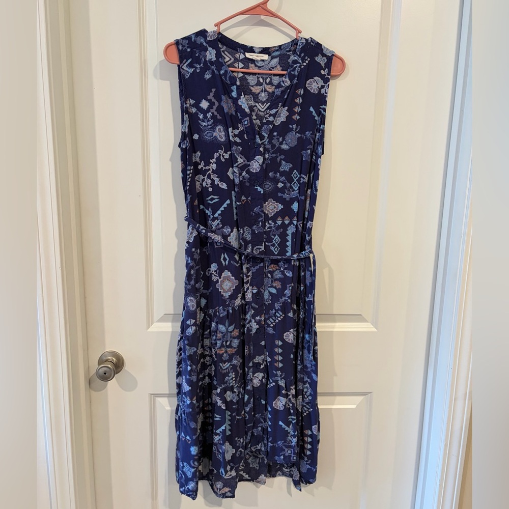 beachlunchlounge Navy Floral Midi Dress